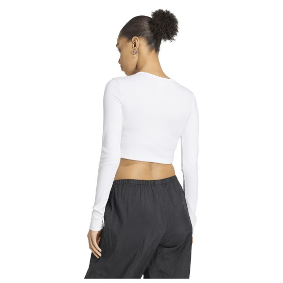 Adidas Γυναικεία μακρυμάνικη μπλούζα Essentials Rib Cropped Long-Sleeve Top